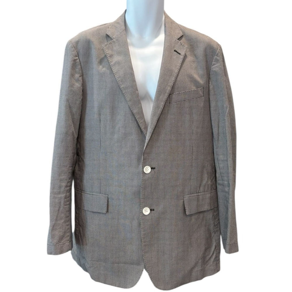 Brooks Brothers‎ 346 Regent Fit Blazer 40L Houndstooth Unlined 100% Cotton Sport